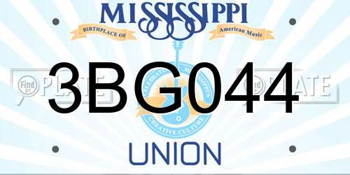3BG044 Mississippi License Plate