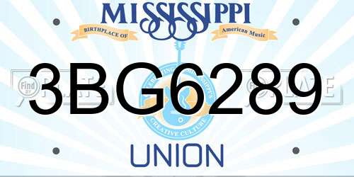 3BG6289 Mississippi License Plate