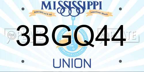 3BGQ44 Mississippi License Plate