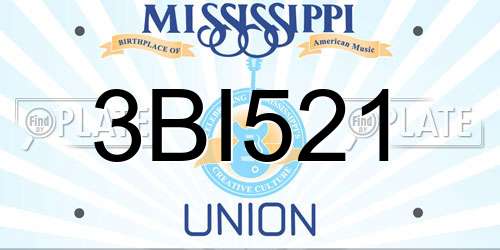 3BI521 Mississippi License Plate