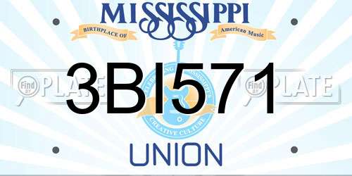 3BI571 Mississippi License Plate