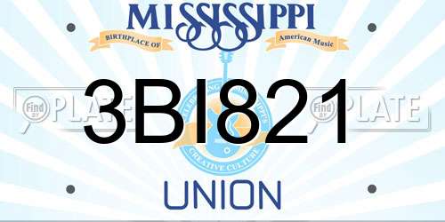 3BI821 Mississippi License Plate