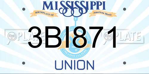 3BI871 Mississippi License Plate