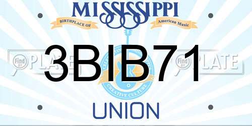 3BIB71 Mississippi License Plate