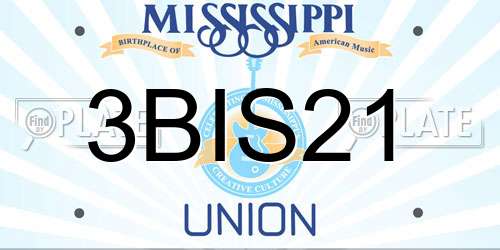 3BIS21 Mississippi License Plate