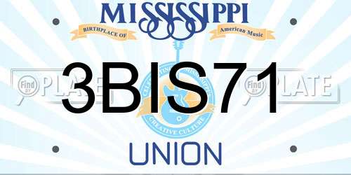 3BIS71 Mississippi License Plate