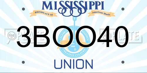 3BOO40 Mississippi License Plate
