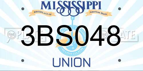 3BS048 Mississippi License Plate