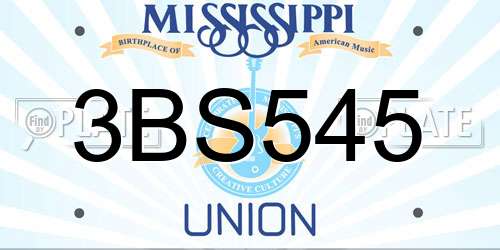 3BS545 Mississippi License Plate