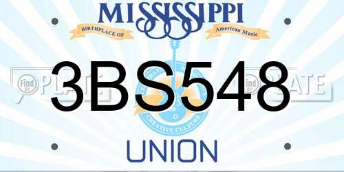 3BS548 Mississippi License Plate