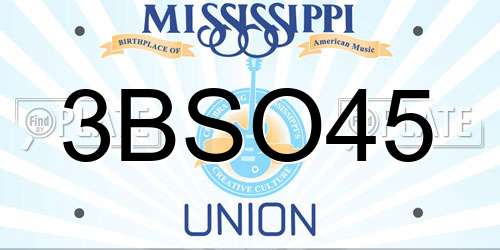 3BSO45 Mississippi License Plate