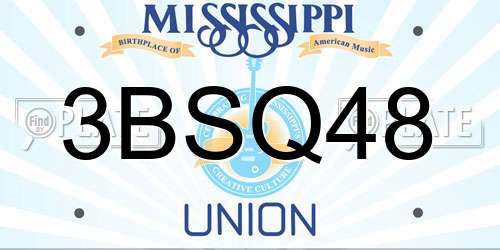 3BSQ48 Mississippi License Plate