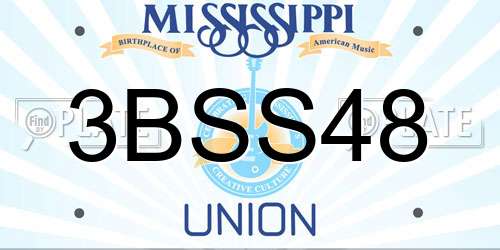 3BSS48 Mississippi License Plate