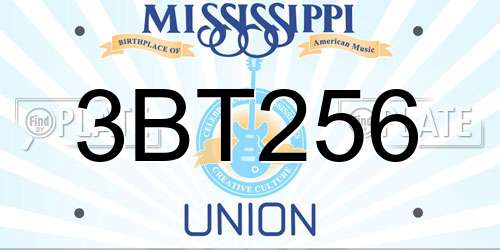 3BT256 Mississippi License Plate