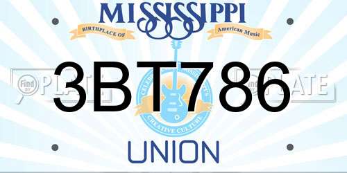 3BT786 Mississippi License Plate