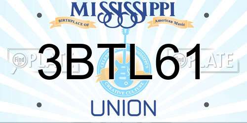 3BTL61 Mississippi License Plate