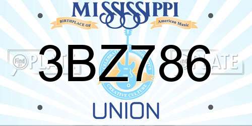 3BZ786 Mississippi License Plate