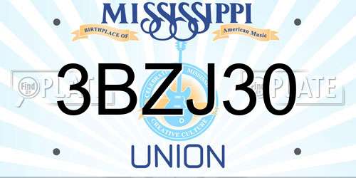 3BZJ30 Mississippi License Plate