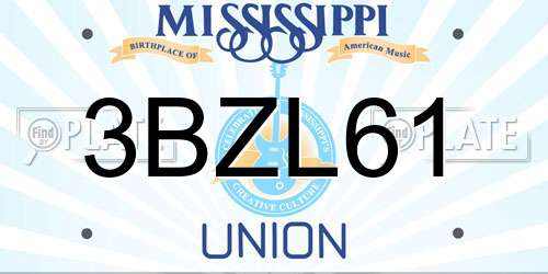 3BZL61 Mississippi License Plate