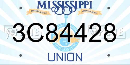 3C84428 Mississippi License Plate