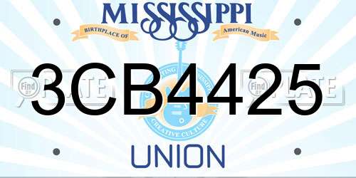 3CB4425 Mississippi License Plate