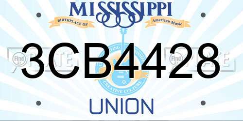 3CB4428 Mississippi License Plate