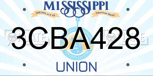 3CBA428 Mississippi License Plate