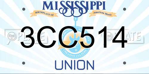 3CC514 Mississippi License Plate