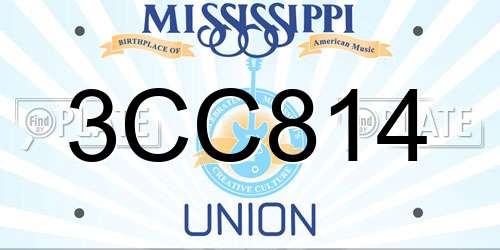 3CC814 Mississippi License Plate