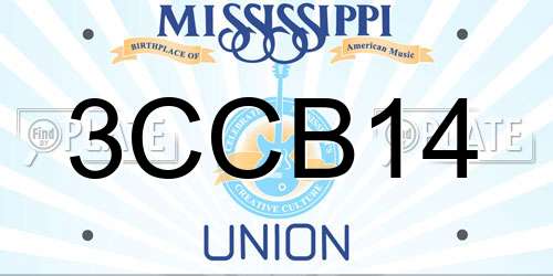 3CCB14 Mississippi License Plate
