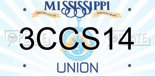 3CCS14 Mississippi License Plate