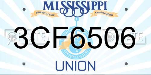 3CF6506 Mississippi License Plate