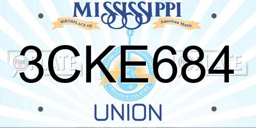 3CKE684 Mississippi License Plate