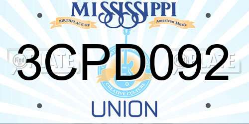 3CPD092 Mississippi License Plate
