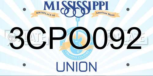 3CPO092 Mississippi License Plate