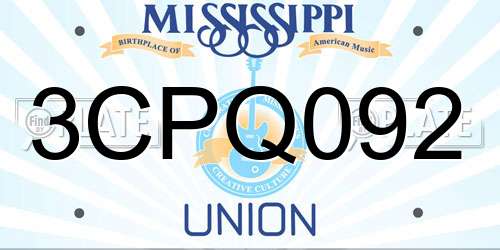 3CPQ092 Mississippi License Plate