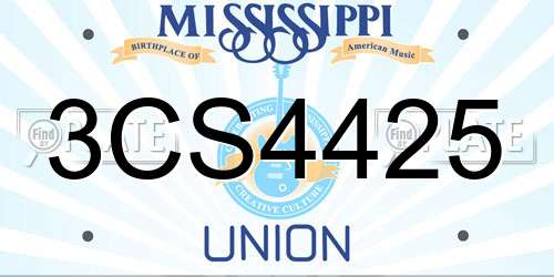 3CS4425 Mississippi License Plate