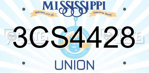 3CS4428 Mississippi License Plate