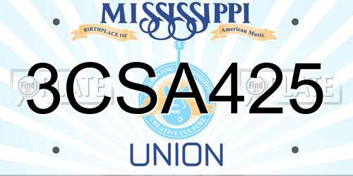 3CSA425 Mississippi License Plate