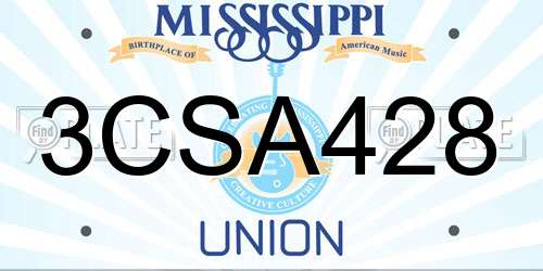 3CSA428 Mississippi License Plate