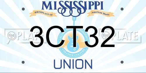 3CT32 Mississippi License Plate