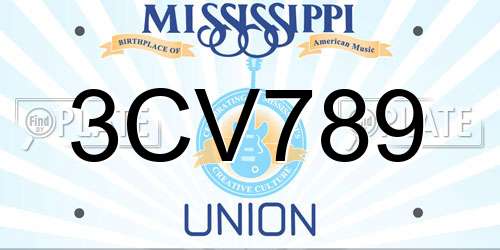 3CV789 Mississippi License Plate