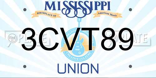 3CVT89 Mississippi License Plate