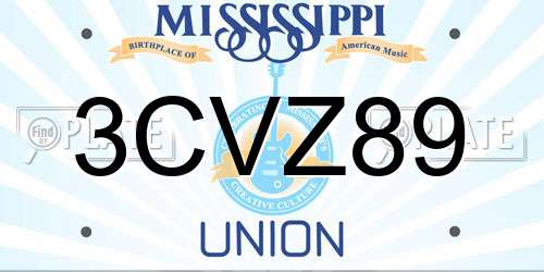 3CVZ89 Mississippi License Plate
