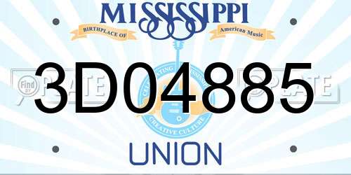 3D04885 Mississippi License Plate
