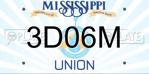 3D06M Mississippi License Plate