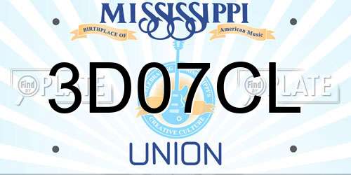 3D07CL Mississippi License Plate
