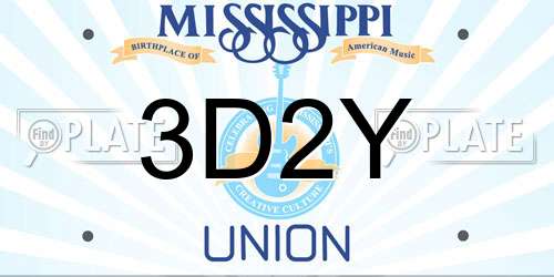 3D2Y Mississippi License Plate