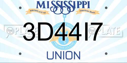 3D44I7 Mississippi License Plate