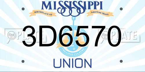 3D6570 Mississippi License Plate